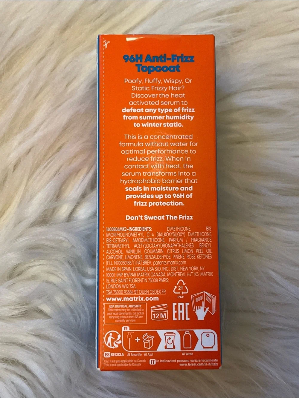 Matrix Mega Sleek 96H Anti-Frizz Topcoat - New in Box